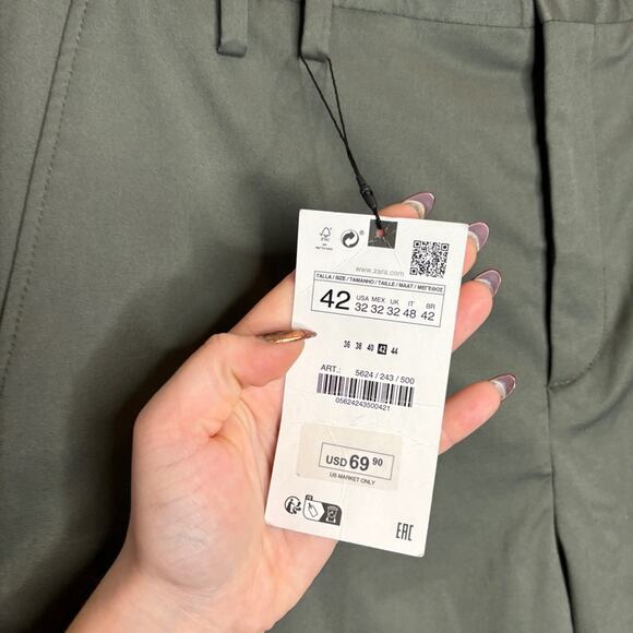 NWT Zara Men’s Suit Pants Dark Green 32W - Picture 4 of 9